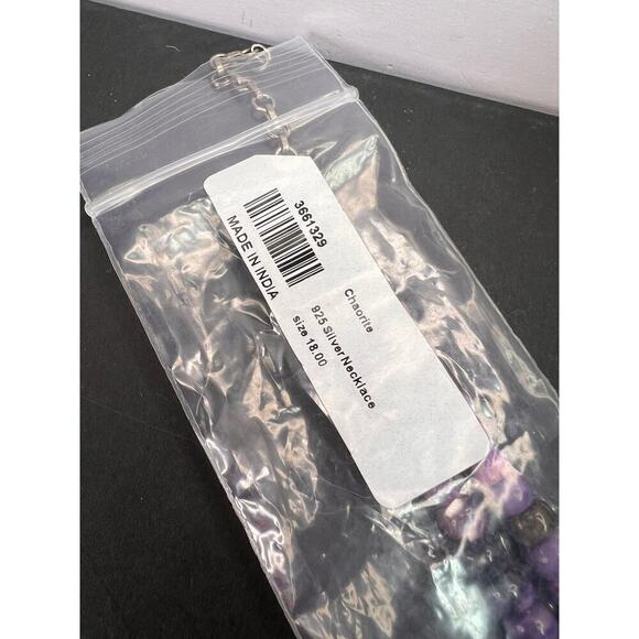 NEW Charoite rondelle beaded 18 inch necklace with 925 clasp - Picture 8 of 11